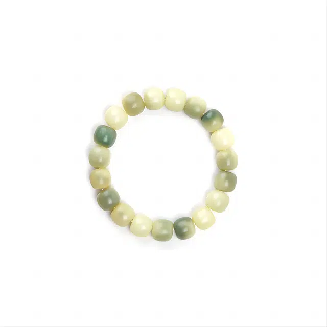 梵澜 新中式国风佛珠转运念珠 小青柠清新甜美盘玩手饰 精致百搭文玩手把件 菩提根 手串 男女同款情侣款 礼盒装