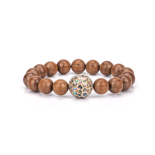 聆听花开 新中式古风 小众设计高级感老料念珠复古 大漆 手串 男女同款情侣款 六道木