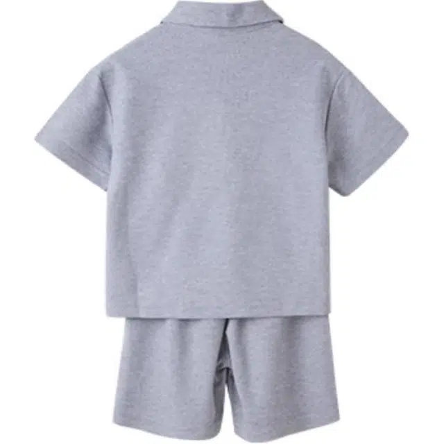 中童 玛米玛卡 亲肤透气凉感舒适柔软短袖休闲运动套装 灰色