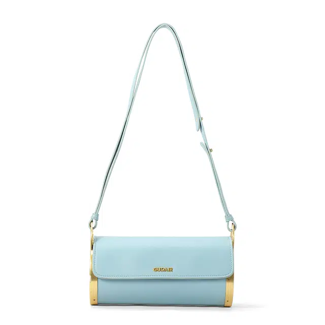 古袋人 独立原创设计小众圆筒包欧美风时尚百搭斜挎包 牛皮 单肩包 女款