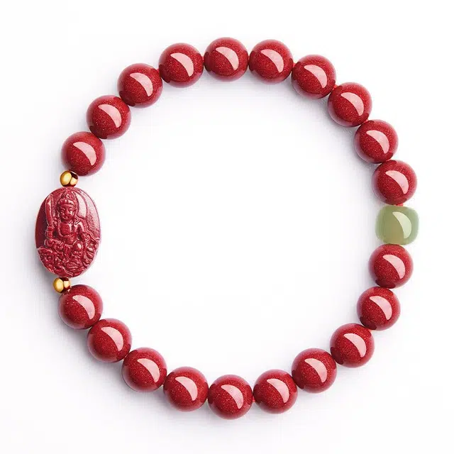 豆蔻时光 新中式复古国潮 朱砂 玉石手串 男女同款情侣款