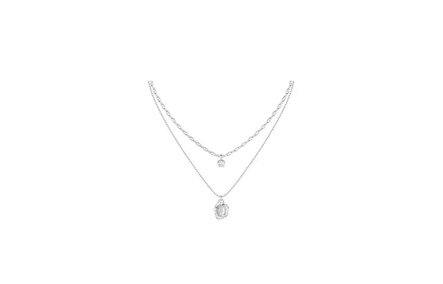 克拉日记 双层叠戴轻奢高级设计感锁骨链 猫眼石 玉石项链 女款