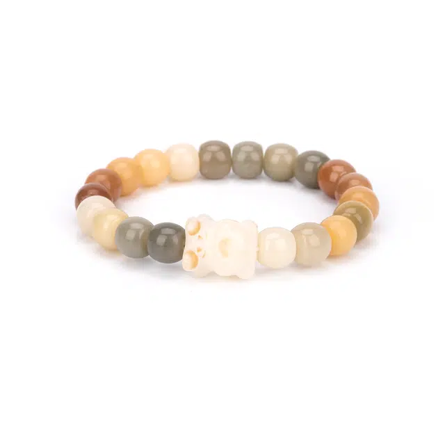 聆听花开 时尚简约 复古文艺素圈盘玩优雅民族风 小众设计新中式 白玉菩提 手串 男女同款情侣款