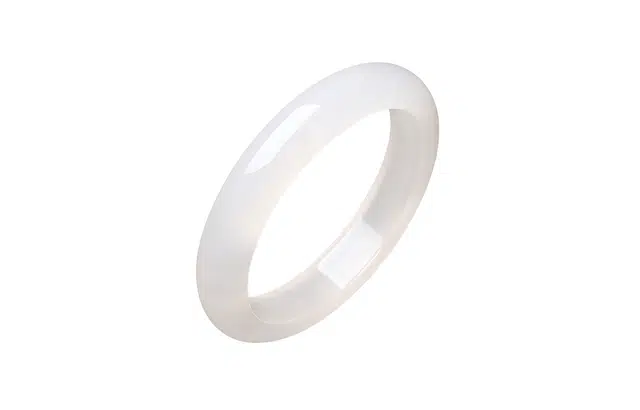 周六福 白月光玉髓宽条白透新中式国风送女友礼物 玉髓 手镯 女款