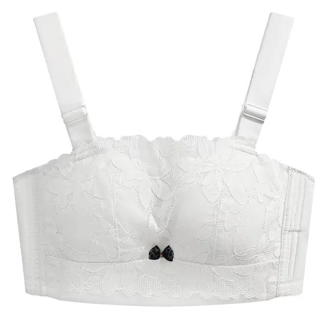 欧迪芬 上托聚拢无痕侧收副乳蕾丝无钢圈抹胸式文胸 女款