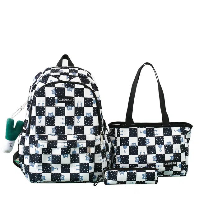 行途 韩版时尚棋盘格 休闲包双肩包 旅行背包 女款 多色