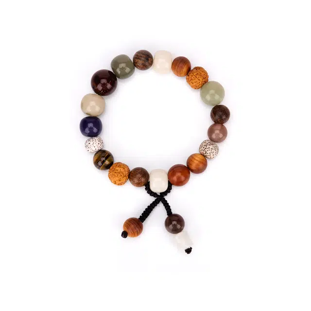 聆听花开 十八籽转运佛珠 新中式国潮风复古招财纳福串珠 民族风 菩提根菩提子/菩提籽 手串 男女同款情侣款