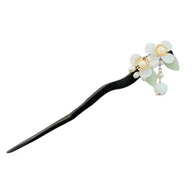 水中玉 黑木古风盘发木质簪子新中式汉服旗袍步摇高级感发钗 发簪 女款