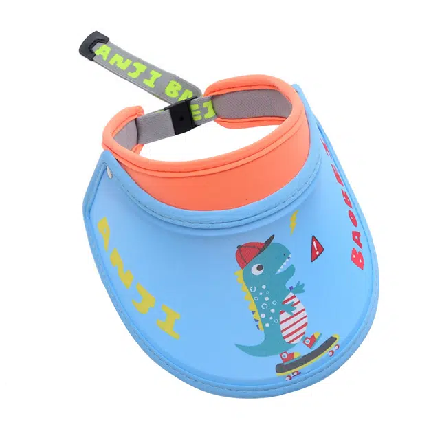 浪莎 夏季卡通恐龙空顶可调节帽围遮阳防晒防紫外线 棉聚酯纤维 防晒帽 儿童款