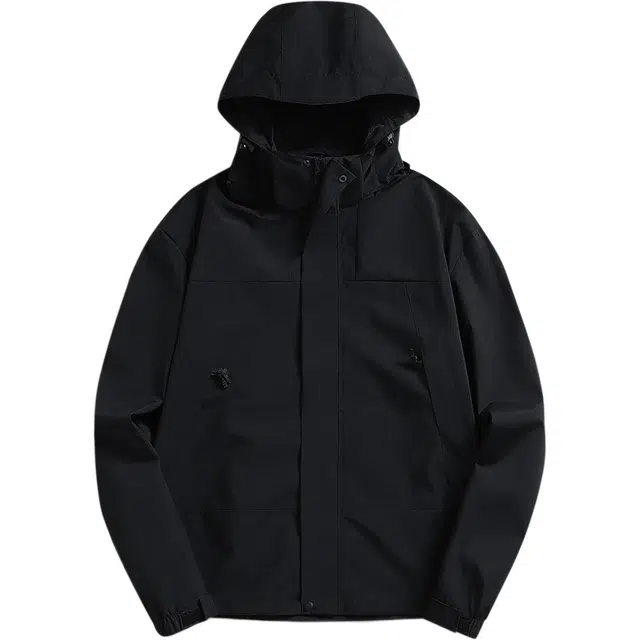 金贝勒 户外撞色拼接休闲可脱卸帽登山服休闲运动风衣机能冲锋夹克外套 男女同款