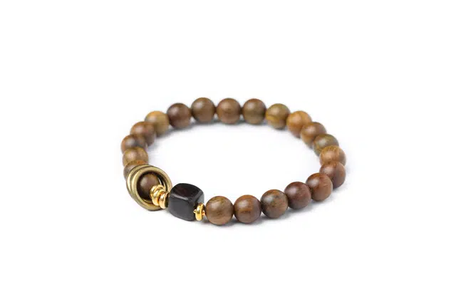 三檀小舍 国潮新中式 禅意风设计款 文玩盘玩 芭比檀 木作手串 男女同款情侣款 绿檀