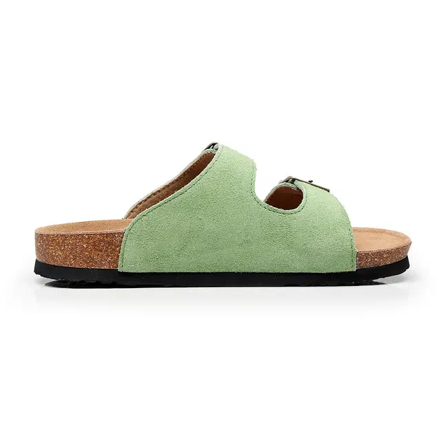 果洛菲 软木拖时尚外穿一字拖鞋 男女同款 绿色
