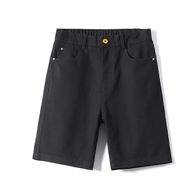 雅鹿 直筒宽松中腰拉链牛仔短裤 男款