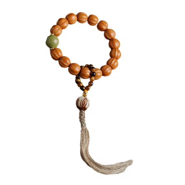 玉临门 新中式鲨鱼背精品土豪 藏式文玩配饰流苏盘玩 猴头核桃 手串 男女同款情侣款