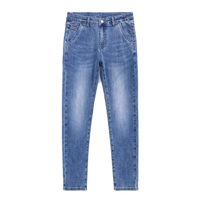 雅鹿 美式复古薄款锥形裤修身高街休闲百搭水洗耐磨中腰牛仔裤 男款