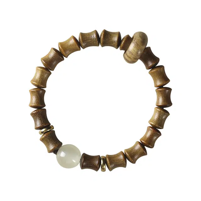 九隆古 创意木香竹节 节节高升 考试考研上岸 转运珠 夜光珠串珠 檀木 手串 男女同款情侣款 绿檀