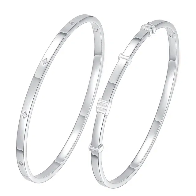 秦福炫 双环相扣 国潮复古经典古风小众设计新中式个性简约 铜 手镯 女款 送礼 送女生女友女朋友