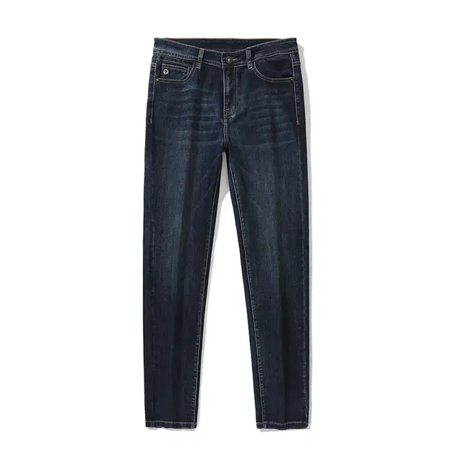 雅鹿 百搭弹力水洗直筒宽松商务休闲牛仔裤 男款