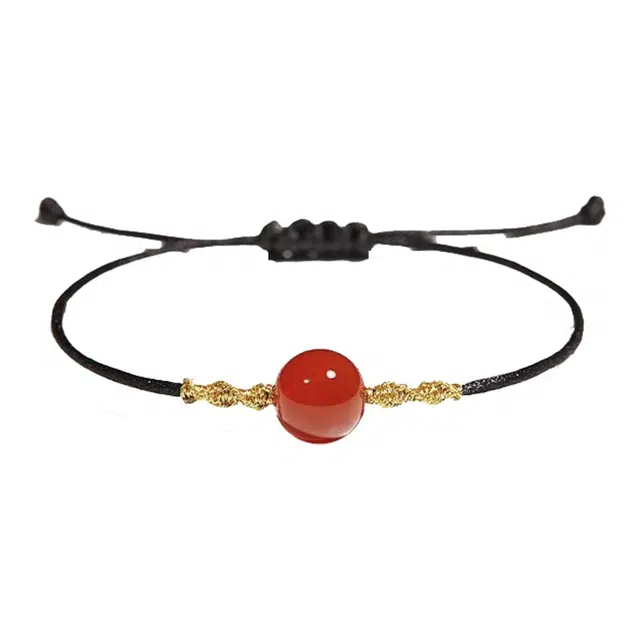 京华录 相思豆转运珠手绳 新中式国潮招编织手腕链 国风吉祥转运 高级感小圆满 本命年招桃花守护 玛瑙 手链 男女同款情侣款