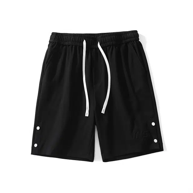 雅鹿 抽绳透气宽松直筒休闲短裤 男款