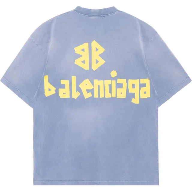 Balenciaga Tape Type T-Shirt Medium Fit In Faded logo