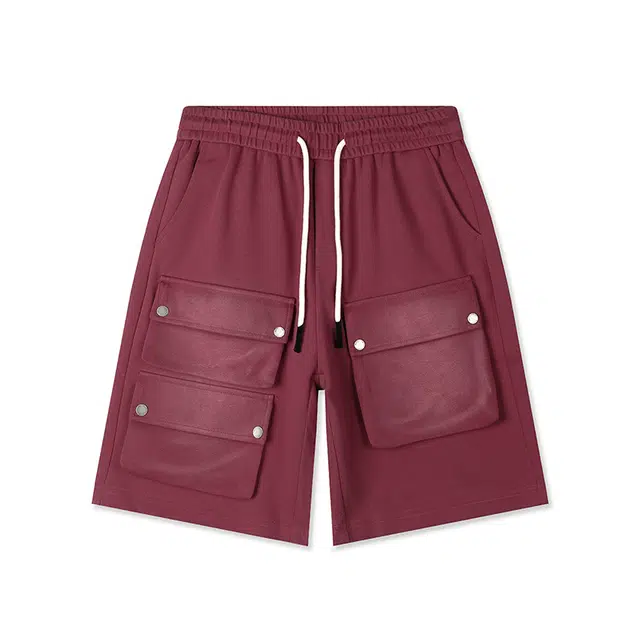 雅鹿 休闲系带中腰运动潮牌沙滩篮球裤百搭薄款五分工装短裤 男款