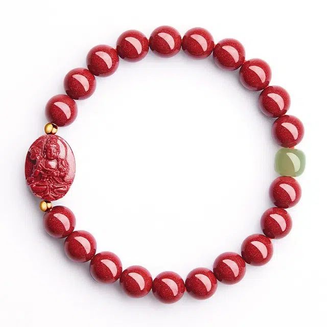 豆蔻时光 高含量紫金朱砂十二生肖本命佛守护神生肖马—大势至菩萨 再造辰砂朱砂 手串 男女同款情侣款