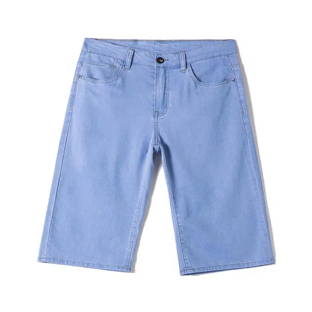 雅鹿 薄款宽松直筒运动休闲水洗耐磨牛仔短裤 男款