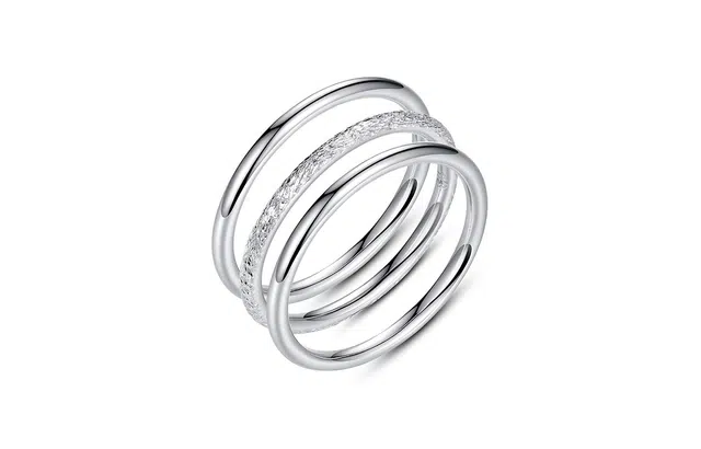 尚银福 三生三世 素圈小众设计精致轻奢高级感 冷淡风闭口指环 合金 戒指 女款