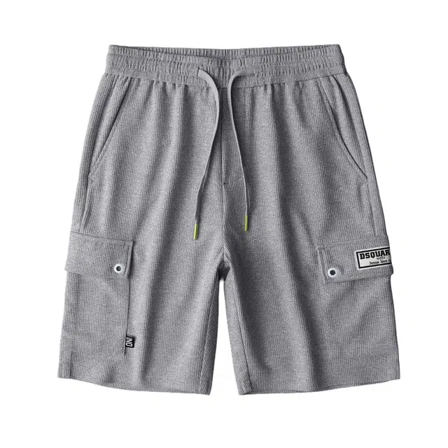 雅鹿 美式薄款工装五分裤运动宽松潮流系带中腰休闲短裤 男款