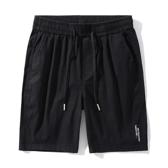 雅鹿 薄款直筒宽松阔腿五分休闲短裤 男款