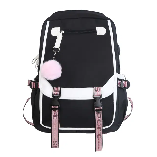 尊梵 时尚高中电脑包拉链清新图案纯色 尼龙 双肩包 女款 多色