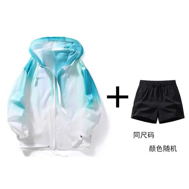 花蔓色 多巴胺穿搭美式复古宽松休闲学生高街头风渐变色连帽长袖防风紫外线登山衣旅游户外徒步旅行露营运动无性别防晒外套夹克 男女同款