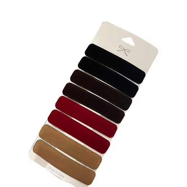 如花梦 高级感丝绒头饰网红纯色发卡侧边夹前额刘海夹 发夹 女款 多色可选