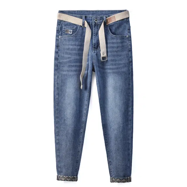 雅鹿 高街潮牌休闲百搭直筒水洗牛仔裤 男款