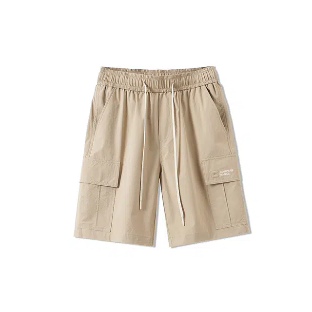 雅鹿 薄款直筒宽松百搭系带休闲短裤 男款