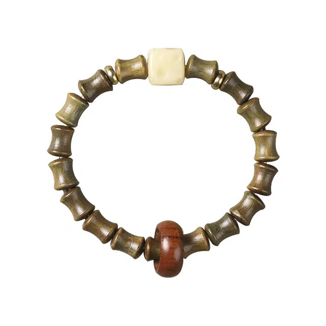 京华录 节节高升 学业有成 考试上岸 中式 方糖珠跑环转运 古风汉服旗袍文玩佛珠 菩提 木作手串 男女同款情侣款 绿檀