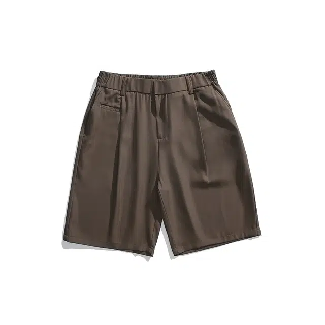 雅鹿 薄款透气弹力凉感宽松直筒休闲短裤 男款