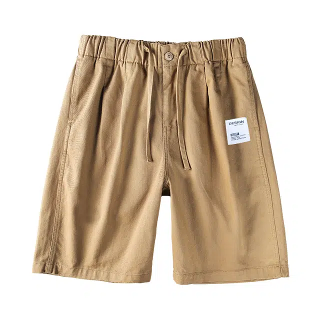 雅鹿 美式简约系带宽松直筒五分休闲短裤 男款