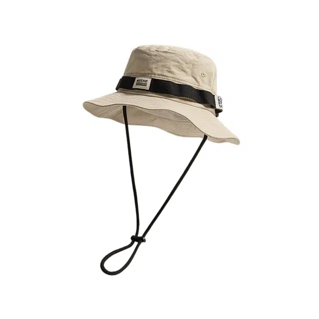 木林森 日系复古抽绳 子夏季户外露营登山出街 防晒遮阳帽透气太阳帽 棉 渔夫帽 男女同款情侣款