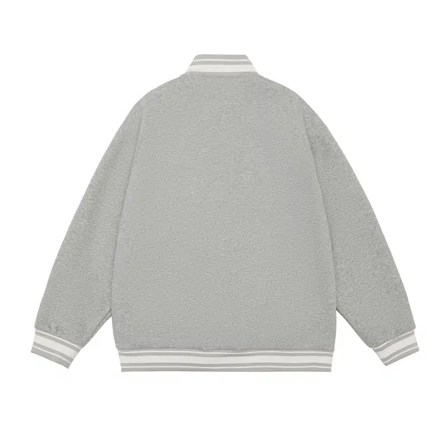 寻星记  美式潮牌字母刺绣复古外套宽松重磅开衫日系休闲大码运动学生百搭舒适棒球服 男女同款