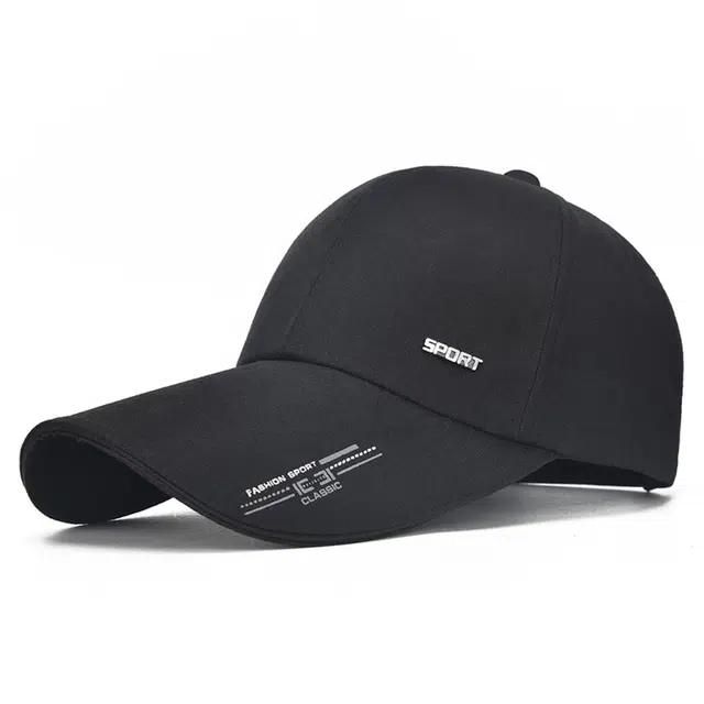 浪莎 夏天黑色时尚潮流百搭休闲简约户外运动长帽檐遮阳防晒防紫外线 聚酯纤维 鸭舌帽棒球帽 男女同款情侣款