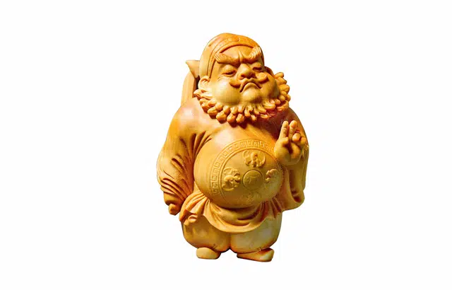 檀欣 国风新中式 典藏手工雕刻傲娇送福钟馗人物摆件工艺品 国潮纳福平安吉祥太行老料木雕 木作 把件 男女同款情侣款 崖柏 礼盒装