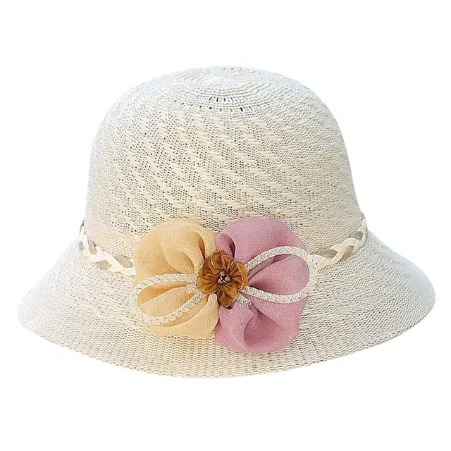 浪莎 春夏黄色时尚薄款透气双色花朵大帽檐遮阳遮脸防晒 纤维素 凉盆帽渔夫帽 男女同款情侣款