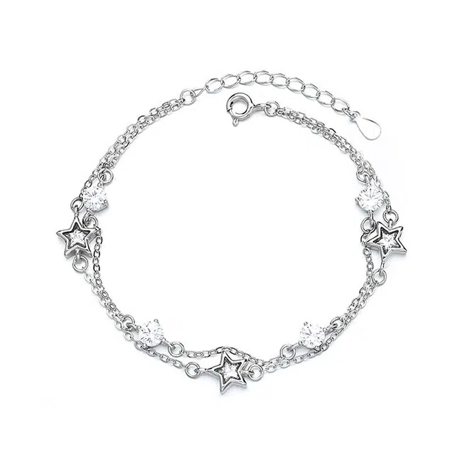 大唐国鼎 星星双层 小众设计简约日常百搭通勤 甜美氛围感 合金 手链 女款