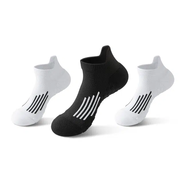 洛·恋 毛巾底减震防滑吸汗透气抑菌短袜 男女同款 组合装