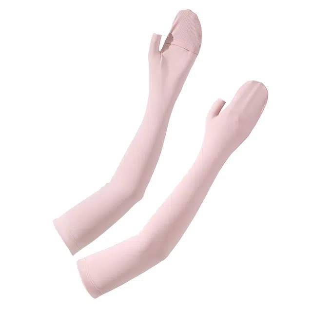 南极人 护指袖套带手套防紫外线冰袖透气户外护臂开车套袖 冰丝 防晒袖 女款