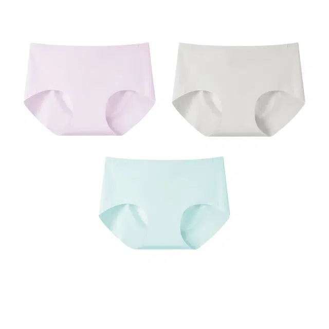雅鹿 纯色透气中腰三角舒适内裤 女款 组合装