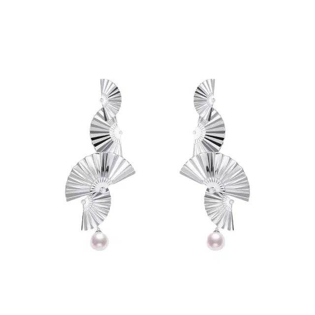 大唐国鼎 镂空扇子 新中式复古国潮 小众设计轻奢风气质 高级感冷淡风极简风日常通勤 合金 耳钉 女款