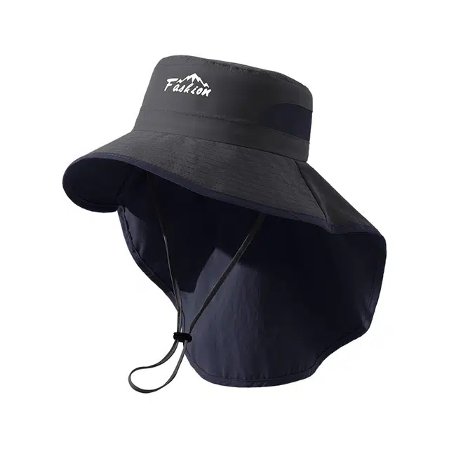 浪莎 夏季披肩护颈渔夫帽太阳帽夏天户外出游防紫外线遮阳帽子 聚酯纤维 防晒帽 儿童款